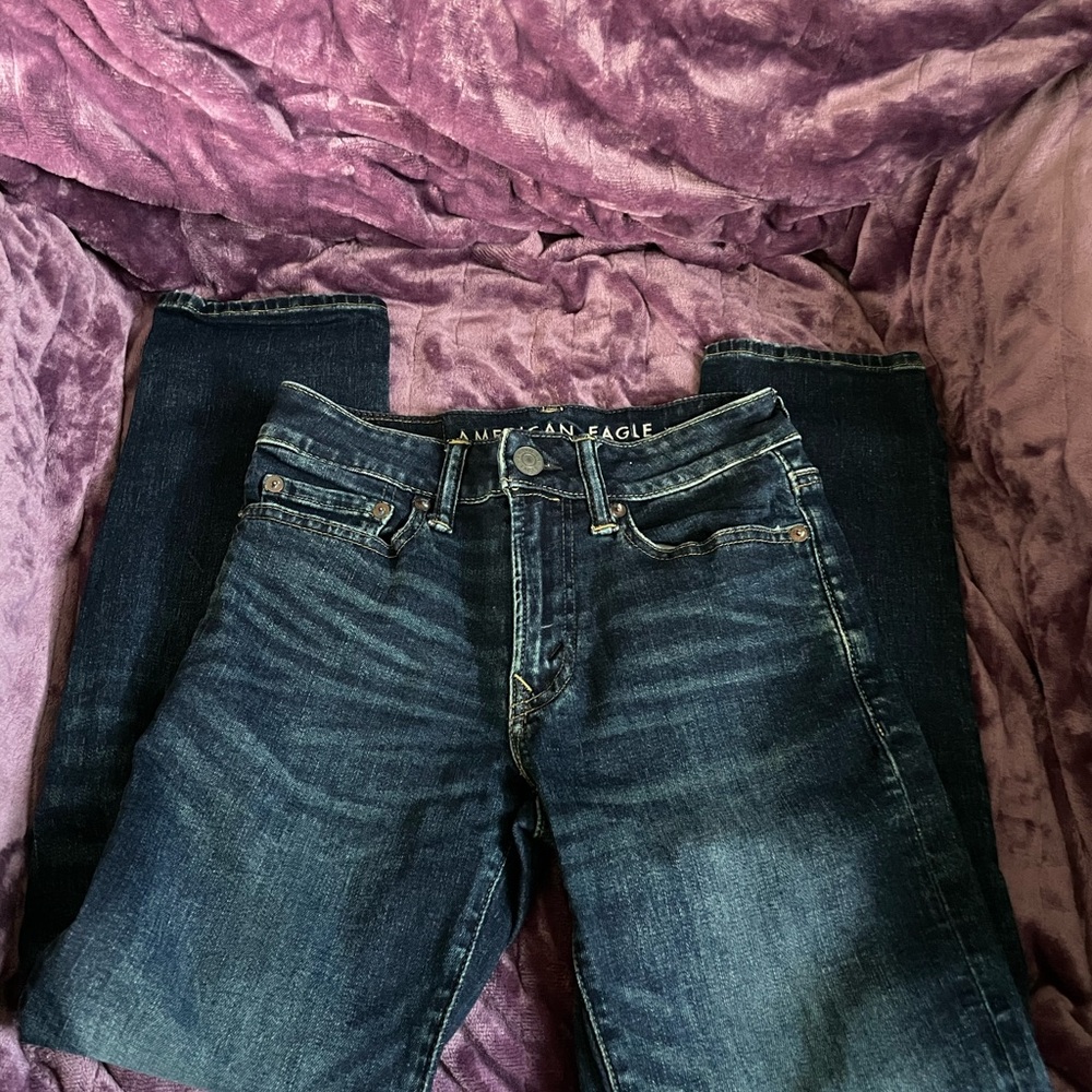 American Eagle Outfitters Blue Straight Leg Jeans Classic Style 26x28